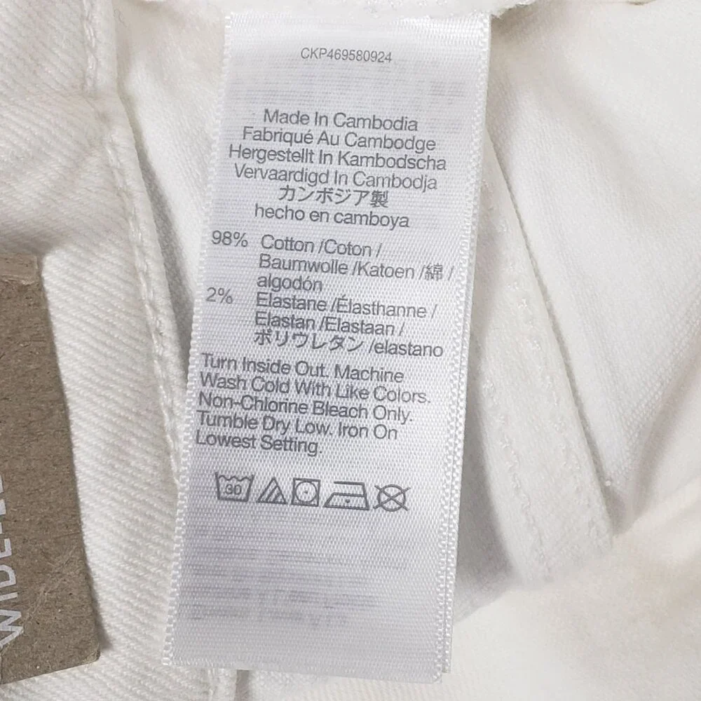 Madewell The Plus Perfect Vintage Wide-Leg Crop Jeans Womens Size 24W Tile White - Picture 11 of 16